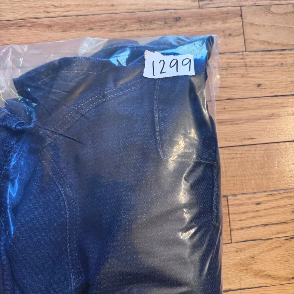 Cat & Jack Girls Dark Wash Denim Chore Jacket XL 14 Textured Chevron Indigo NWT